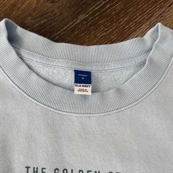 Old Navy, Socomfy Blue/Gray Sweatshirt, Size Med. Embroidered - Picture 4 of 7